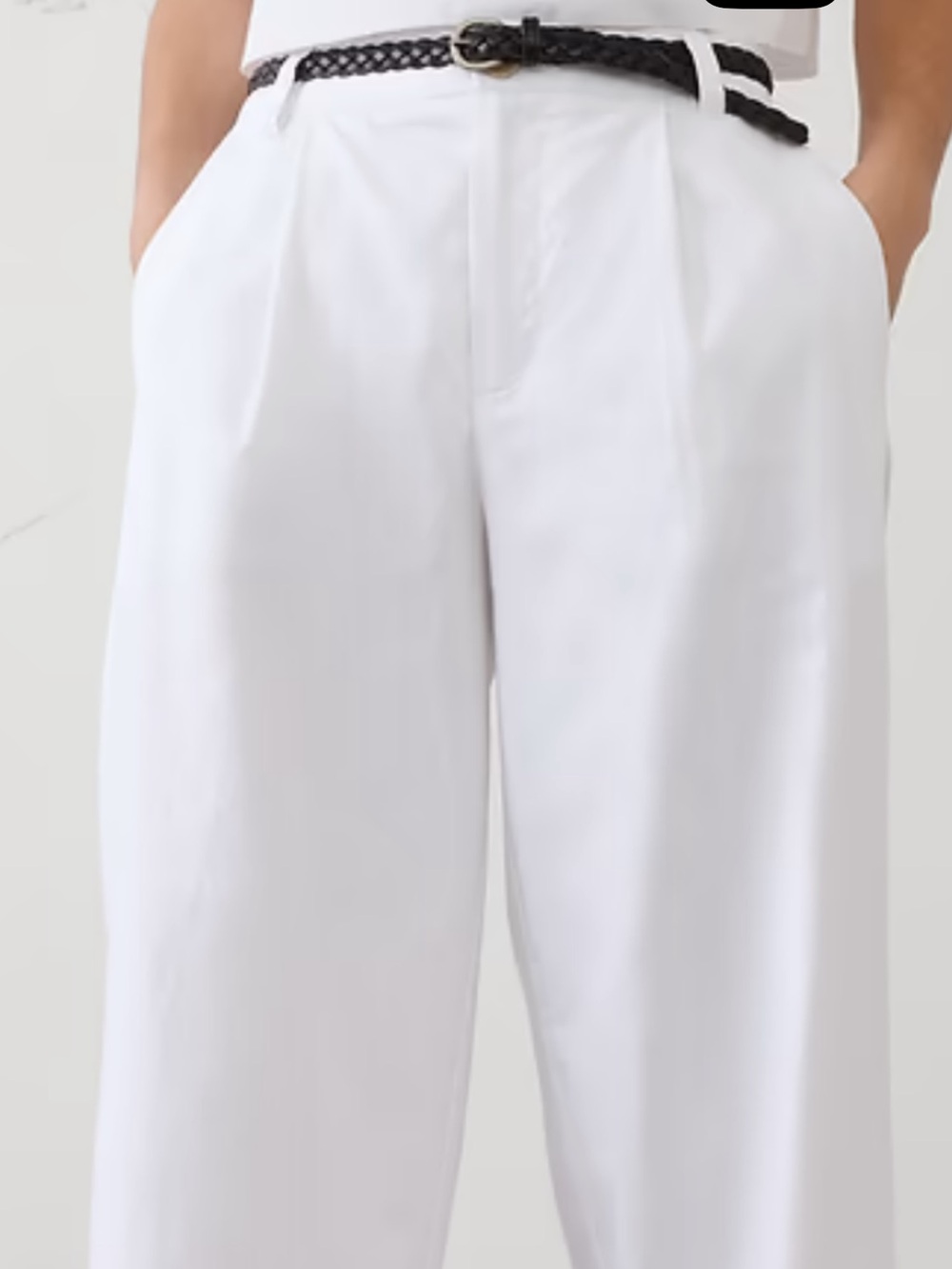 ZARA White Wide-Leg Trousers